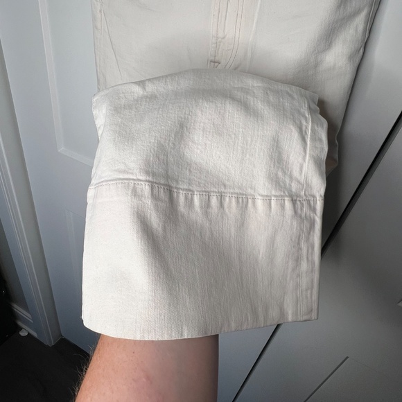 7 For All Mankind Modern Dojo Flare White Linen Blend Jeans Women's Size 27 NWT - Picture 2 of 7
